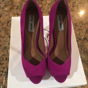Purple Nubuck platform heels