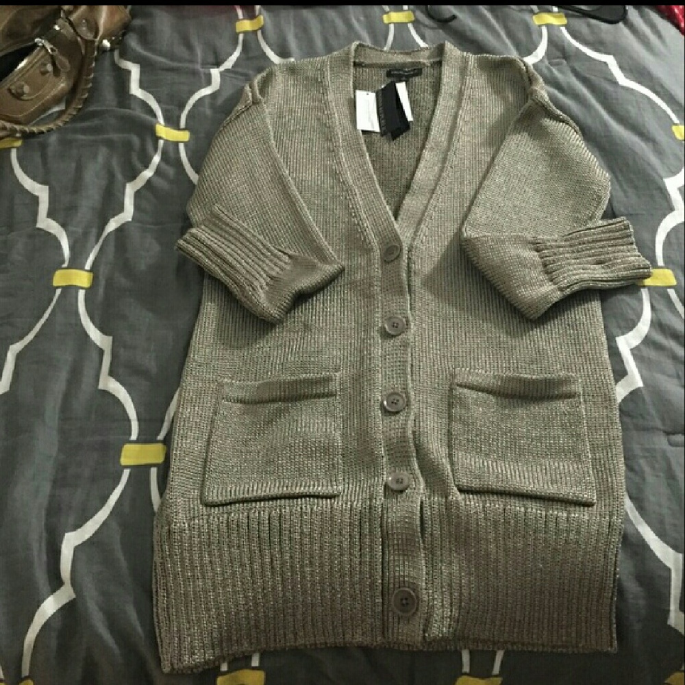 Metallic Banana Republic cardigan-long