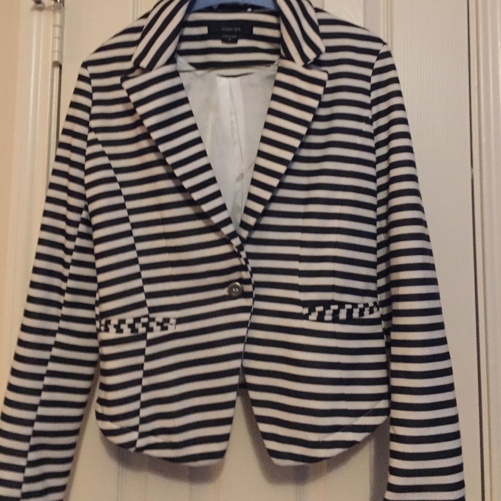 Black and White Stripe Blazer