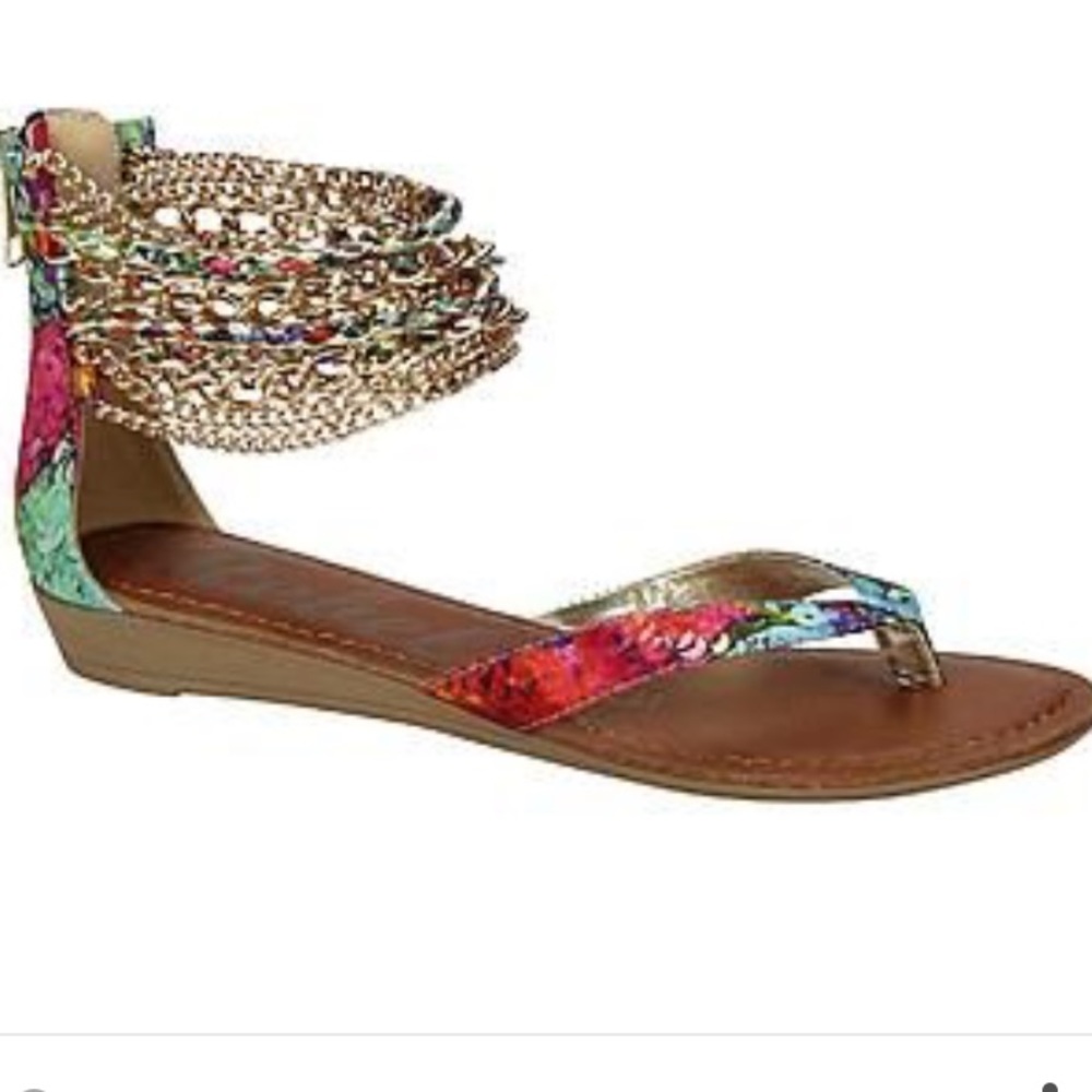 ZIGI SOHO COLORFUL GOLD CHAIN SANDALS