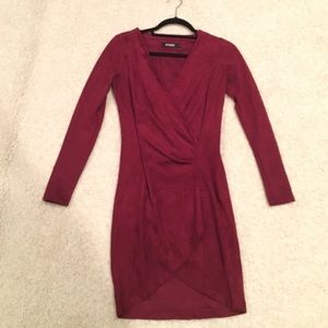 Missguided suede wrap dress