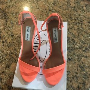 Coral single strap heels