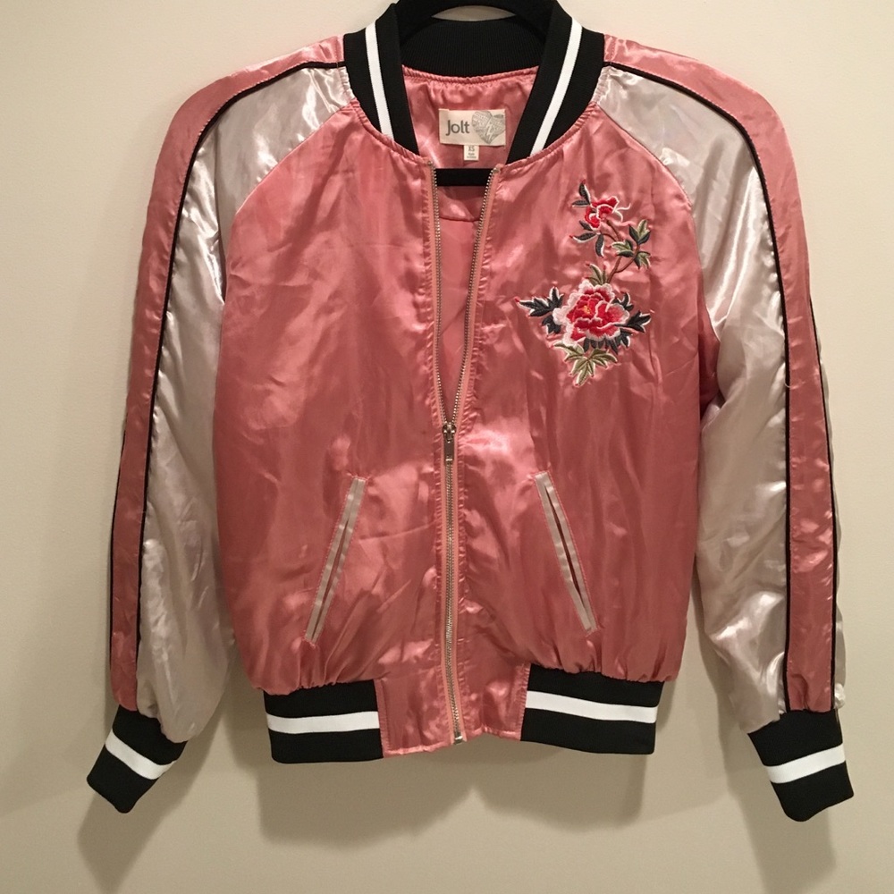Jolt Juniors Satin Bomber Jacket