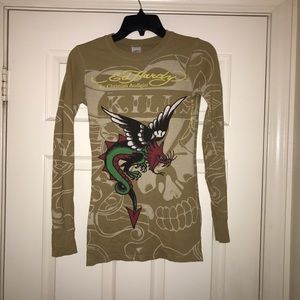Ed Hardy Henley Long Sleeve Small