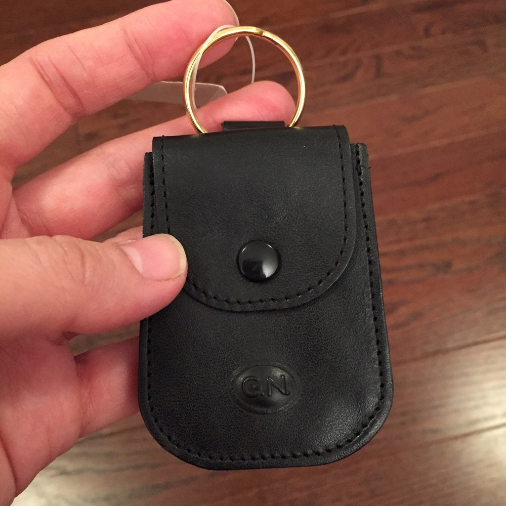 PRICE DROP!! NWT black leather key ring