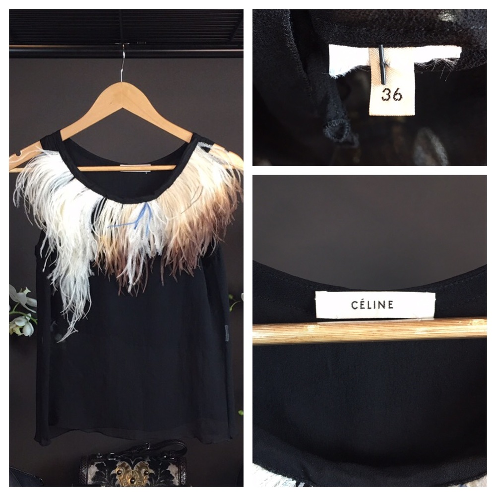 CÉLINE BLACK CHIFFON SLEEVELESS TOP - Picture 4 of 5