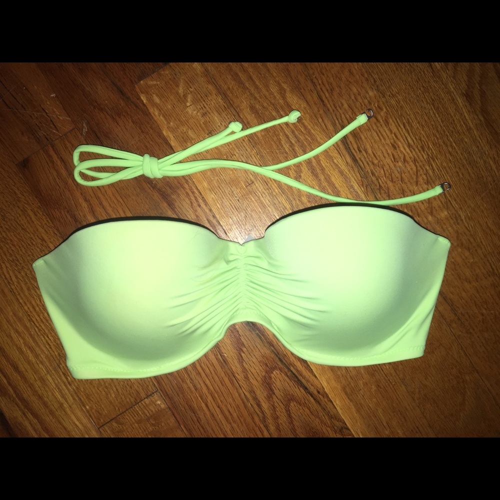 Victoria Secret Lime Green Bandeau SwimTop Size32D