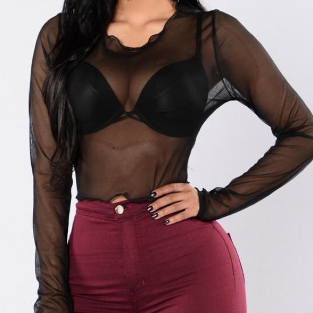 Long Sleeve Mesh Shirt