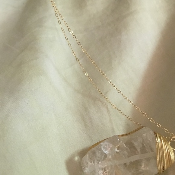 handmade gold plated crystal necklace - Picture 3 of 3