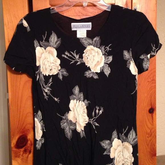 JESSICA HOWARD 🌹 BLACK FLORAL DRESS Women's 8 - Picture 3 of 4