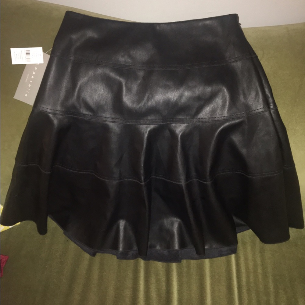 Vegan leather flare skirt by Bagatelle