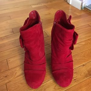 Red ankle boots