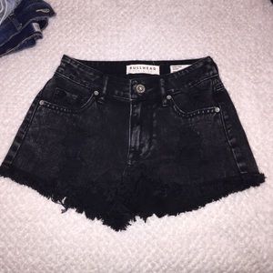 bullhead black denim distressed high rise shorts