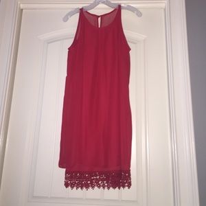 Elegant red shift dress