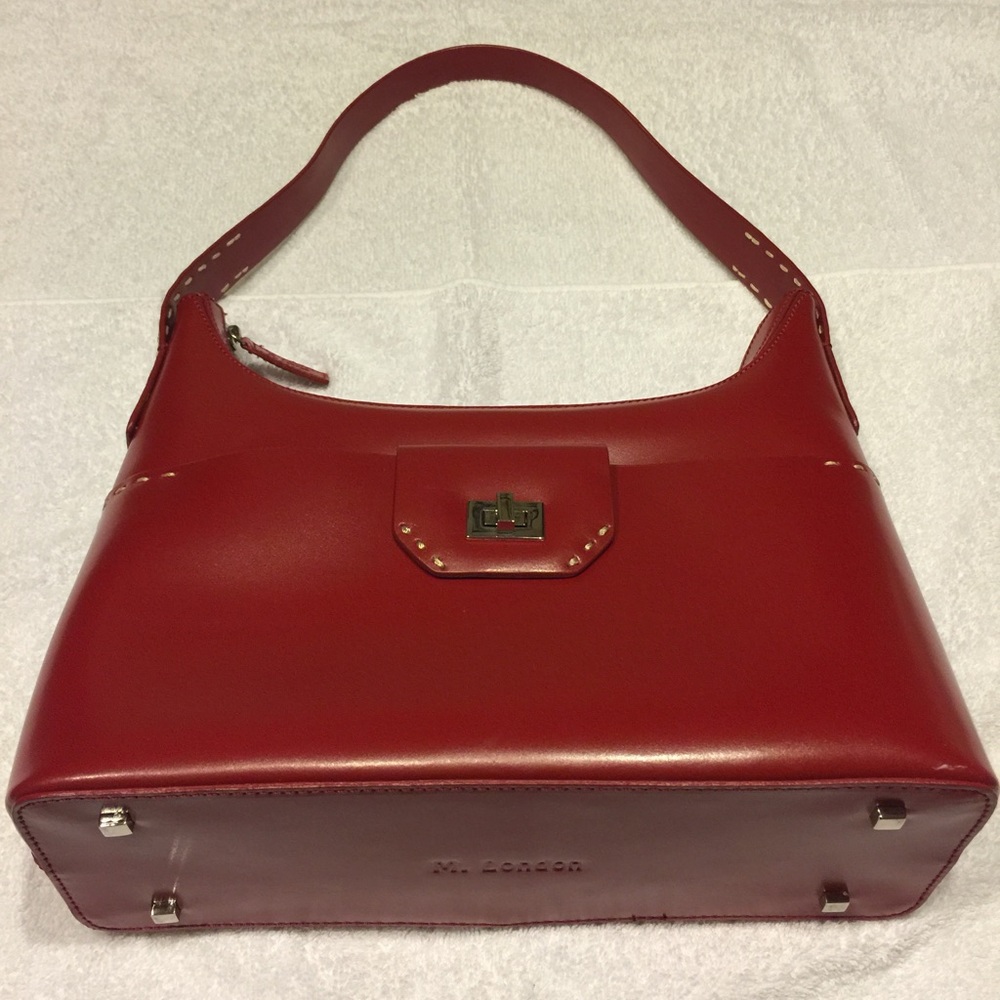 M. London Red Leather Purse/Shoulder Bag
