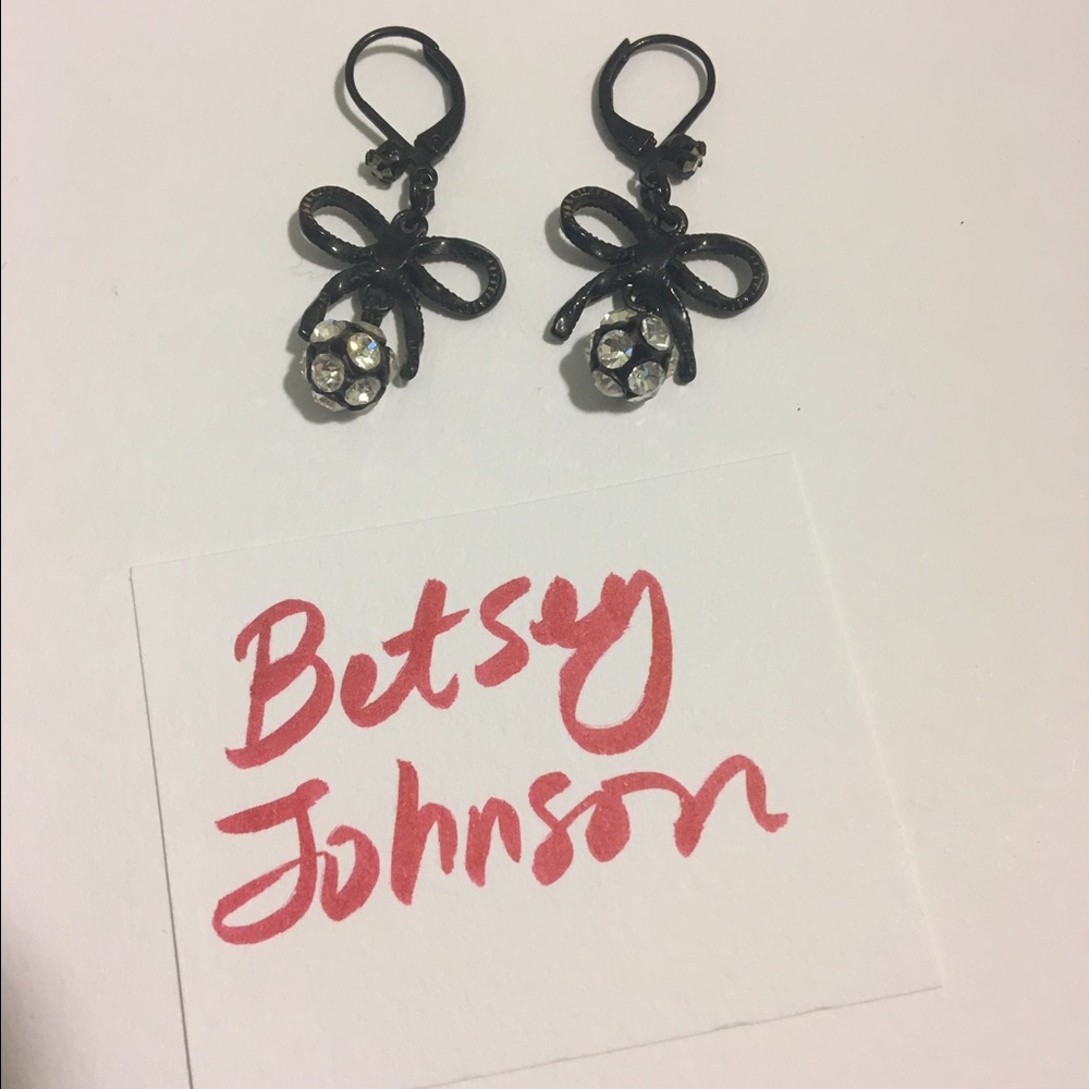 Black and crystal earrings by Betsy Johnson