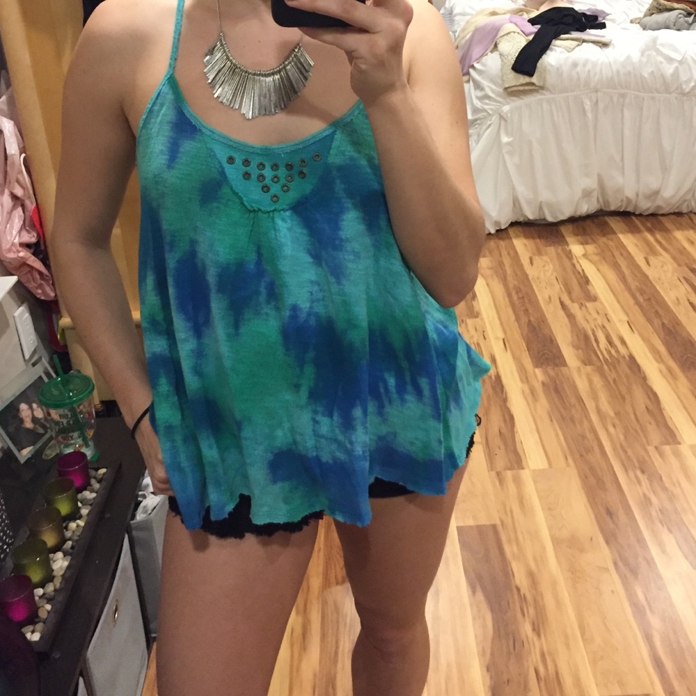 Free People tie dye razor back tank