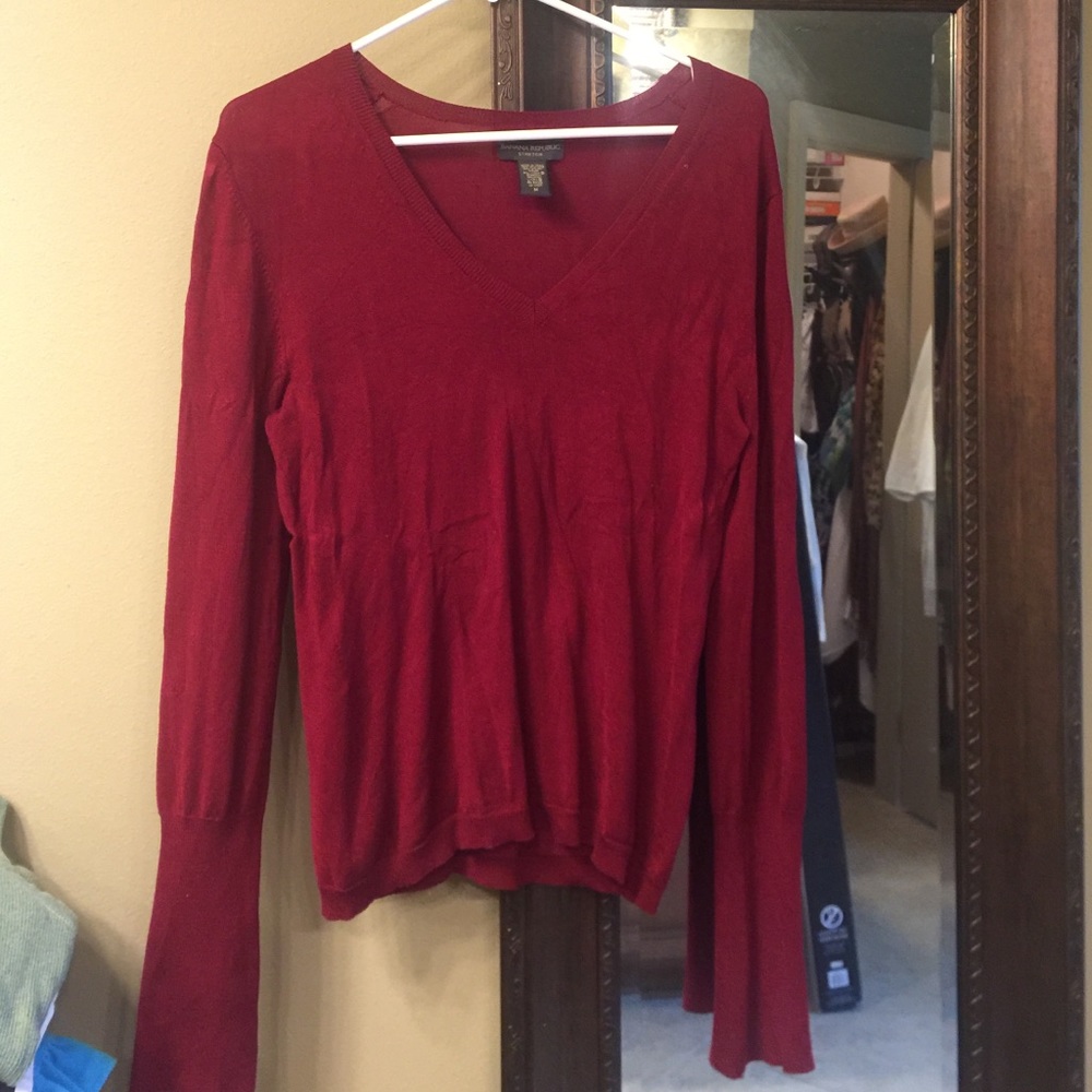 Banana republic silk nylon red color top