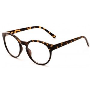 Glossy Brown Tortoise Frame Faux Glasses