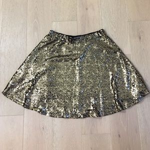 Gold sequin skirt