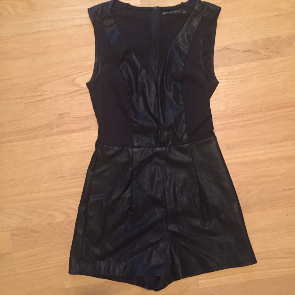 Zara vegan leather romper