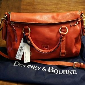 Dooney & Bourke Florentine Tasseled Satchel Orange