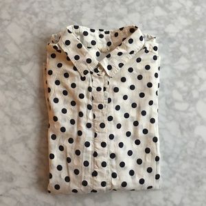 Jcrew polka dot popover top