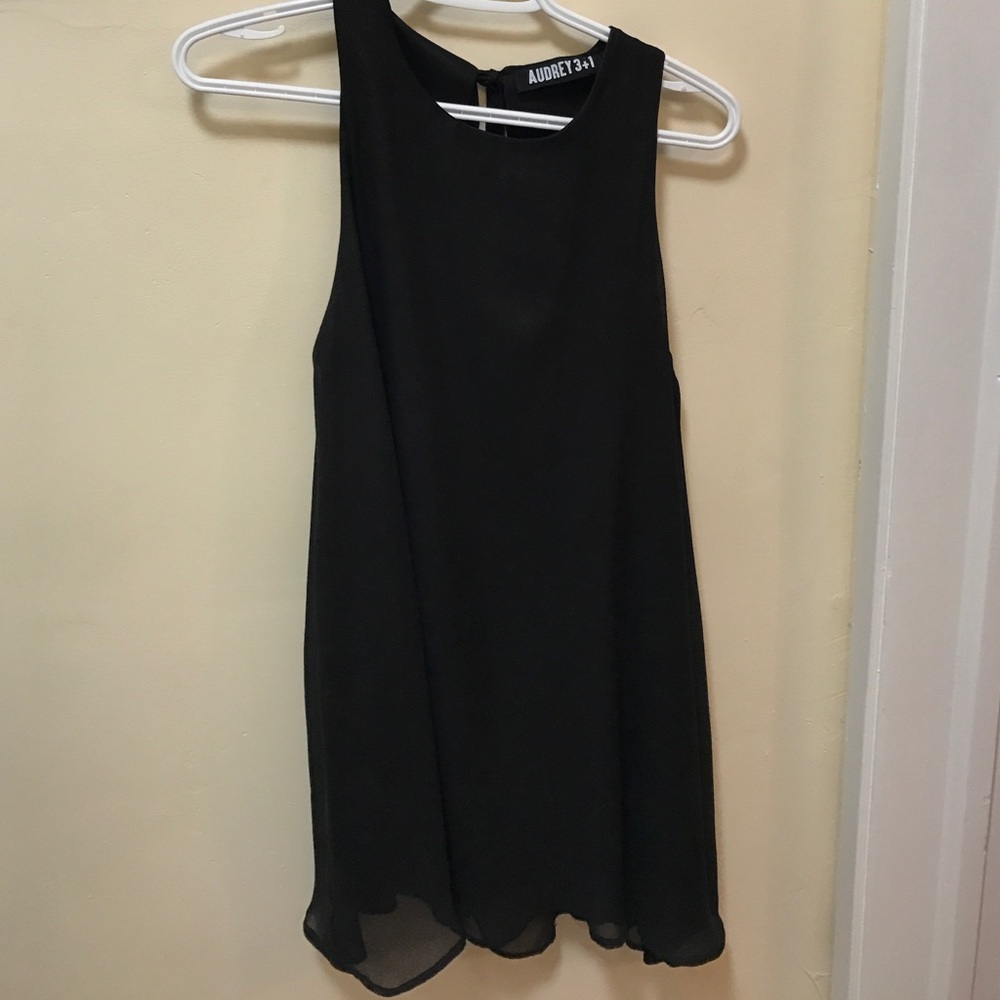 Shiny Black Shift Dress