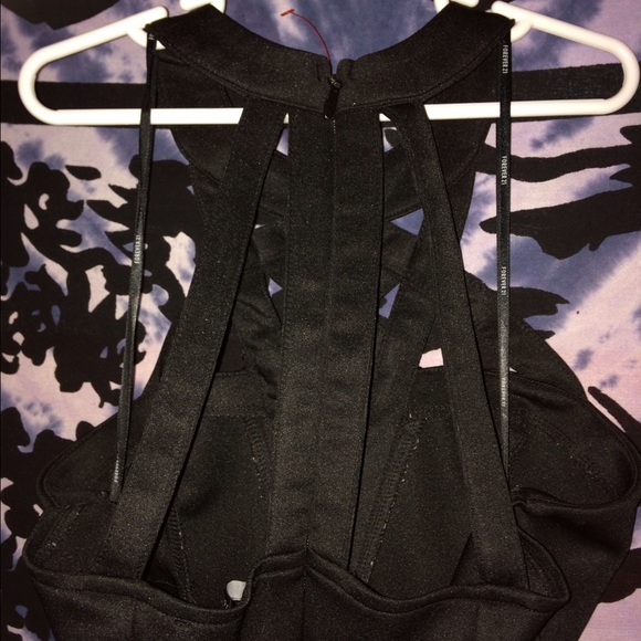 Black Caged Mini Dress - Picture 2 of 4