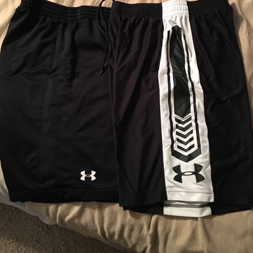 Two pair of Men's under armour shorts