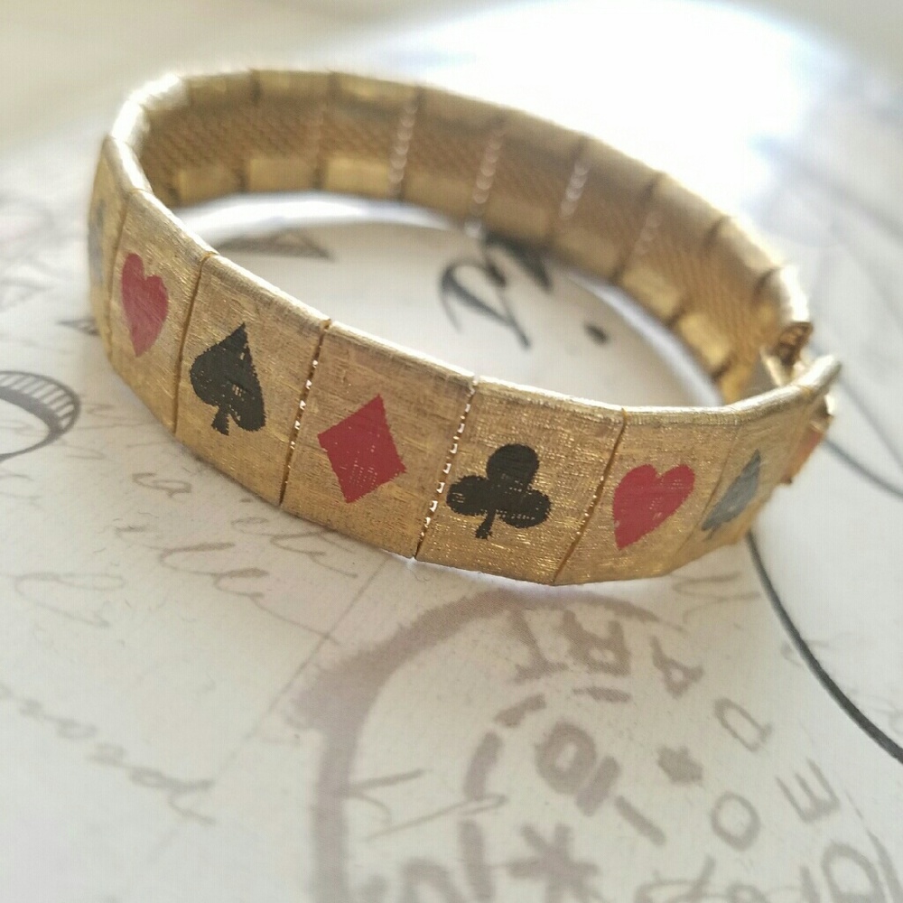 Vintage Face of Card Suit Poker Bracelet