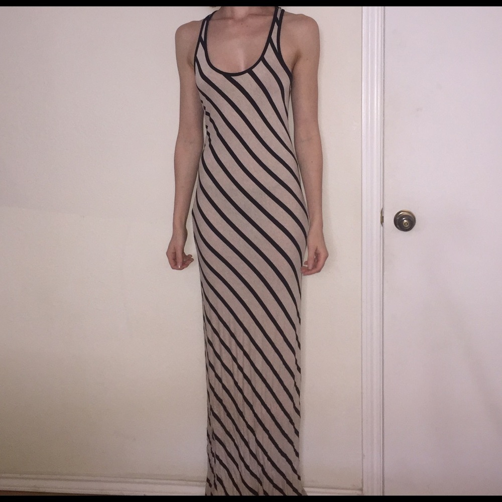 Black and Cream Maxi Dress