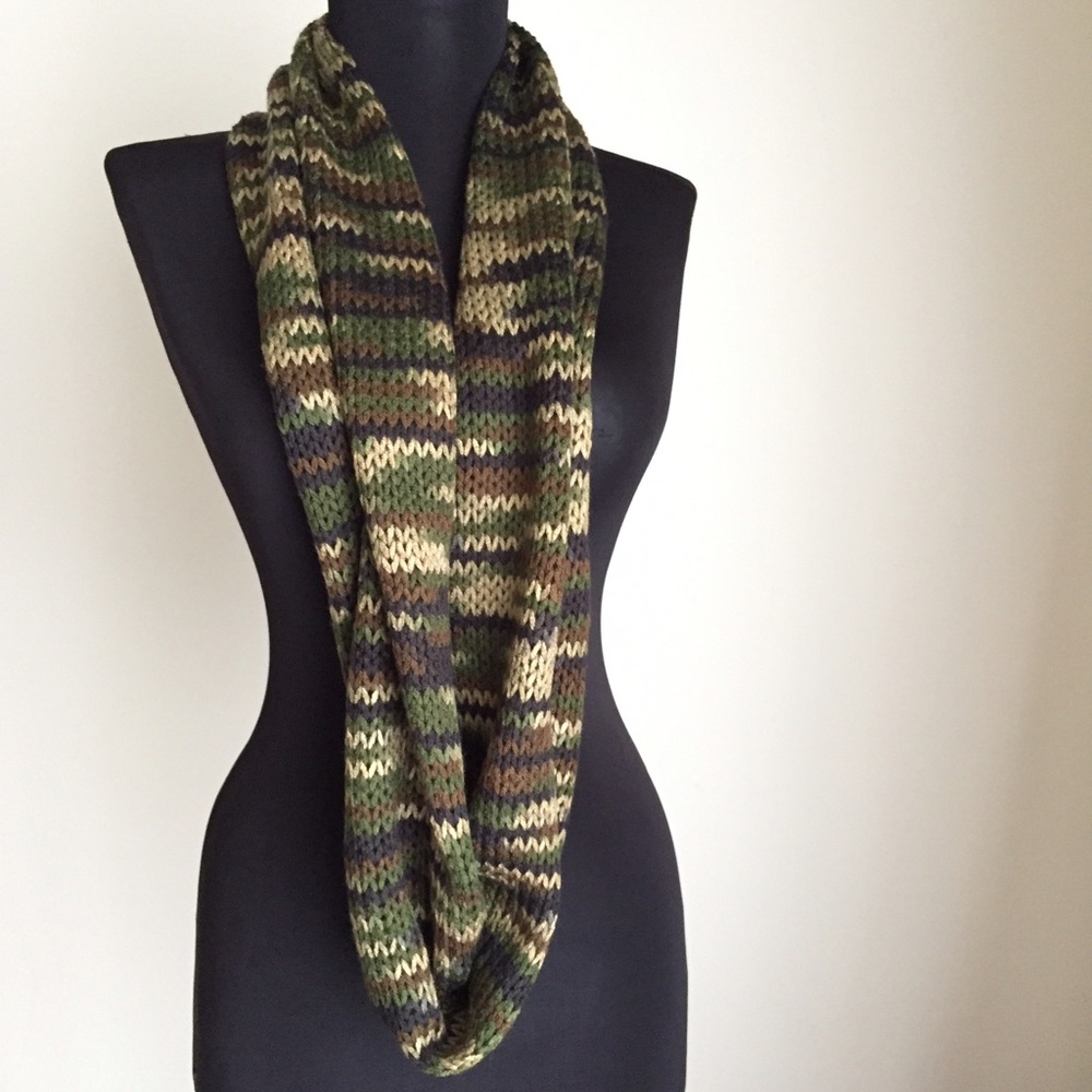 Camo Infinity Loop Scarf Knitted Camouflage #23