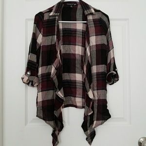 Waterfall front collared cardigan