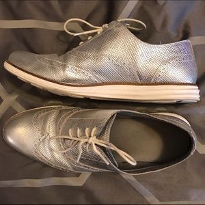 Cole Haan Lunar Grand Silver Oxfords - Size 11B