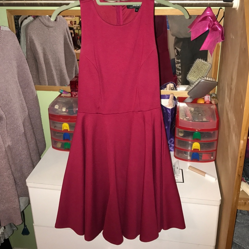 LULUS Rose/Wine Skater Dress