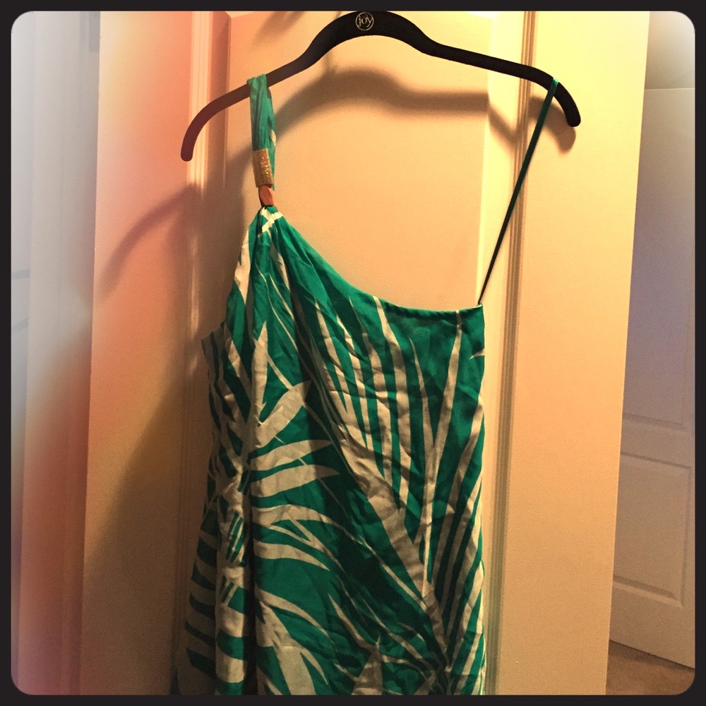 Milly one shoulder silk dress
