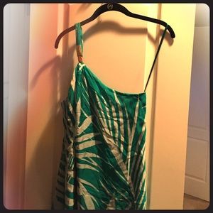 Milly one shoulder silk dress