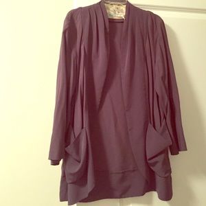 Silk blazer with pockets