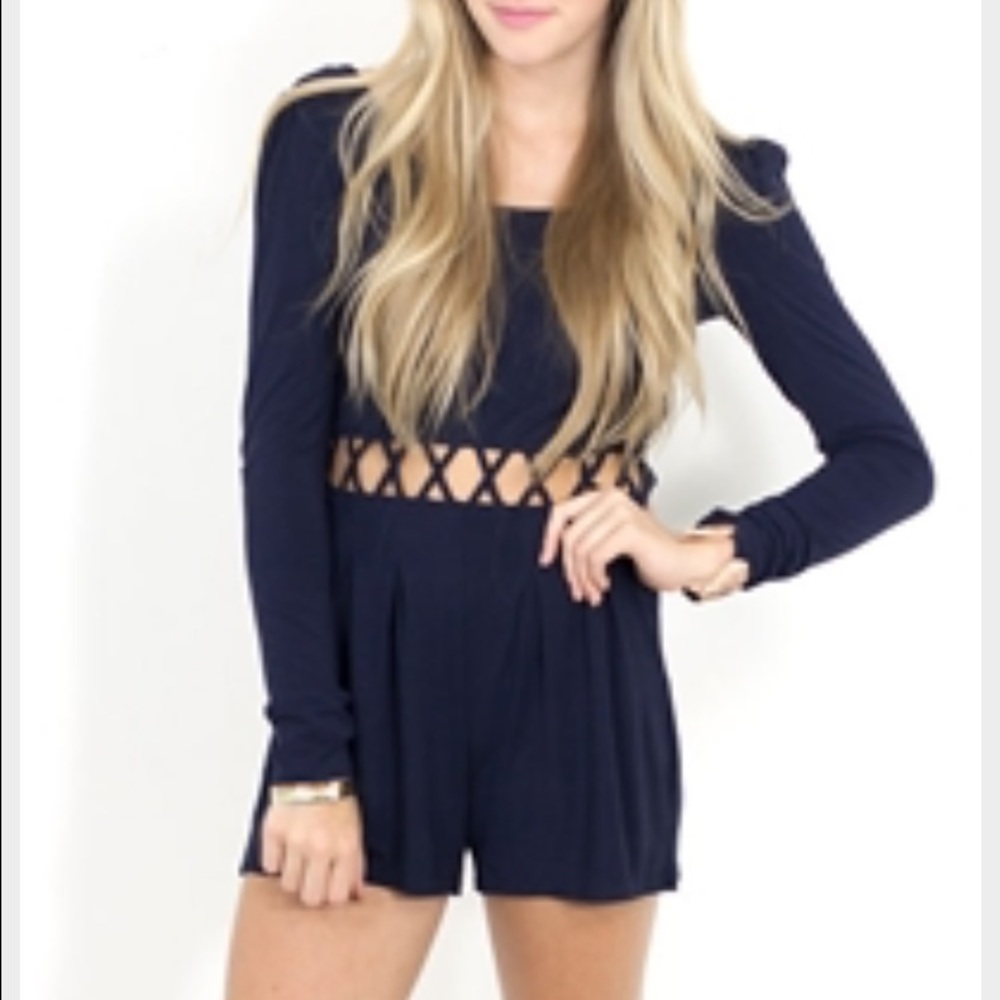 Ark & co dark blue cut out romper