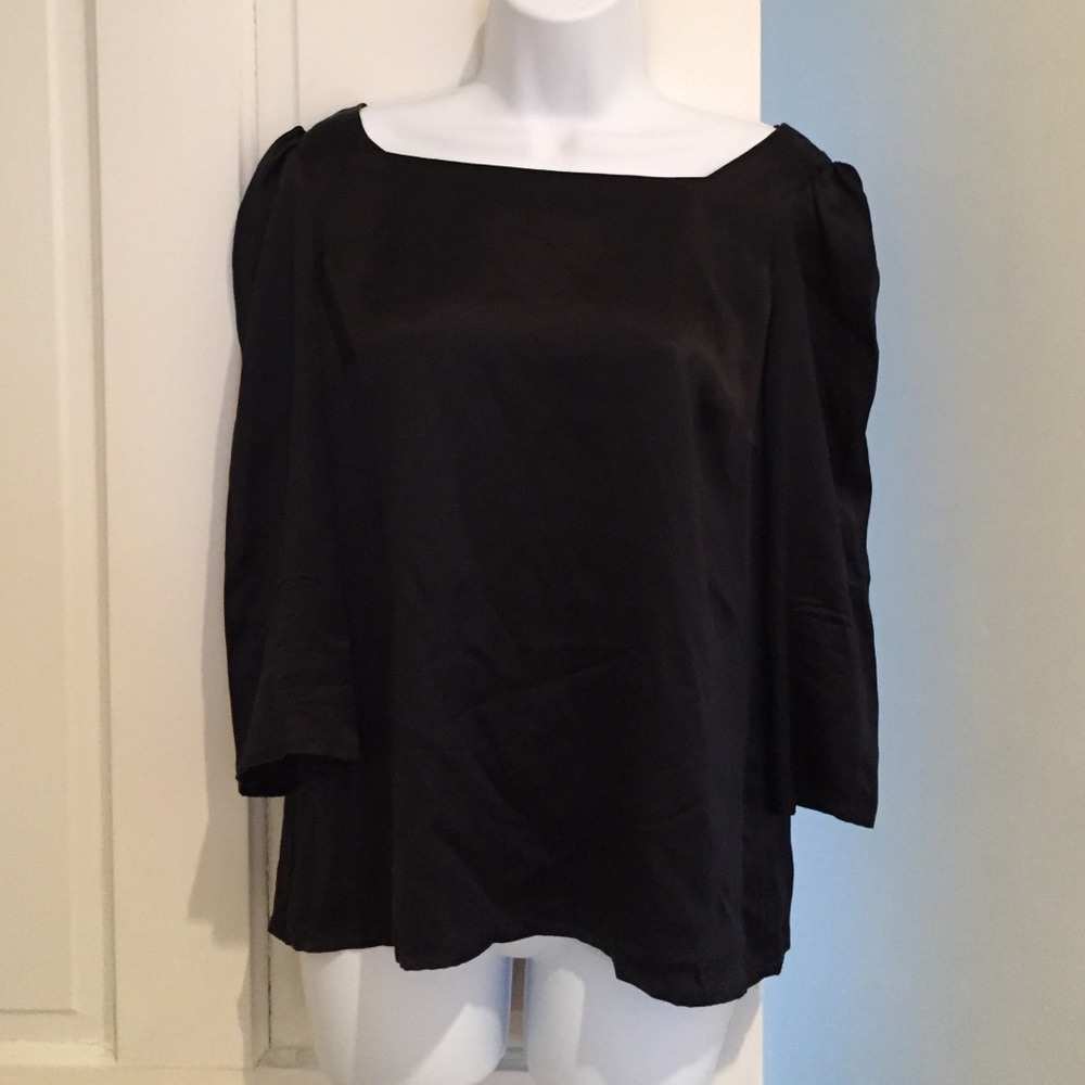 Black 100% silk Blouse