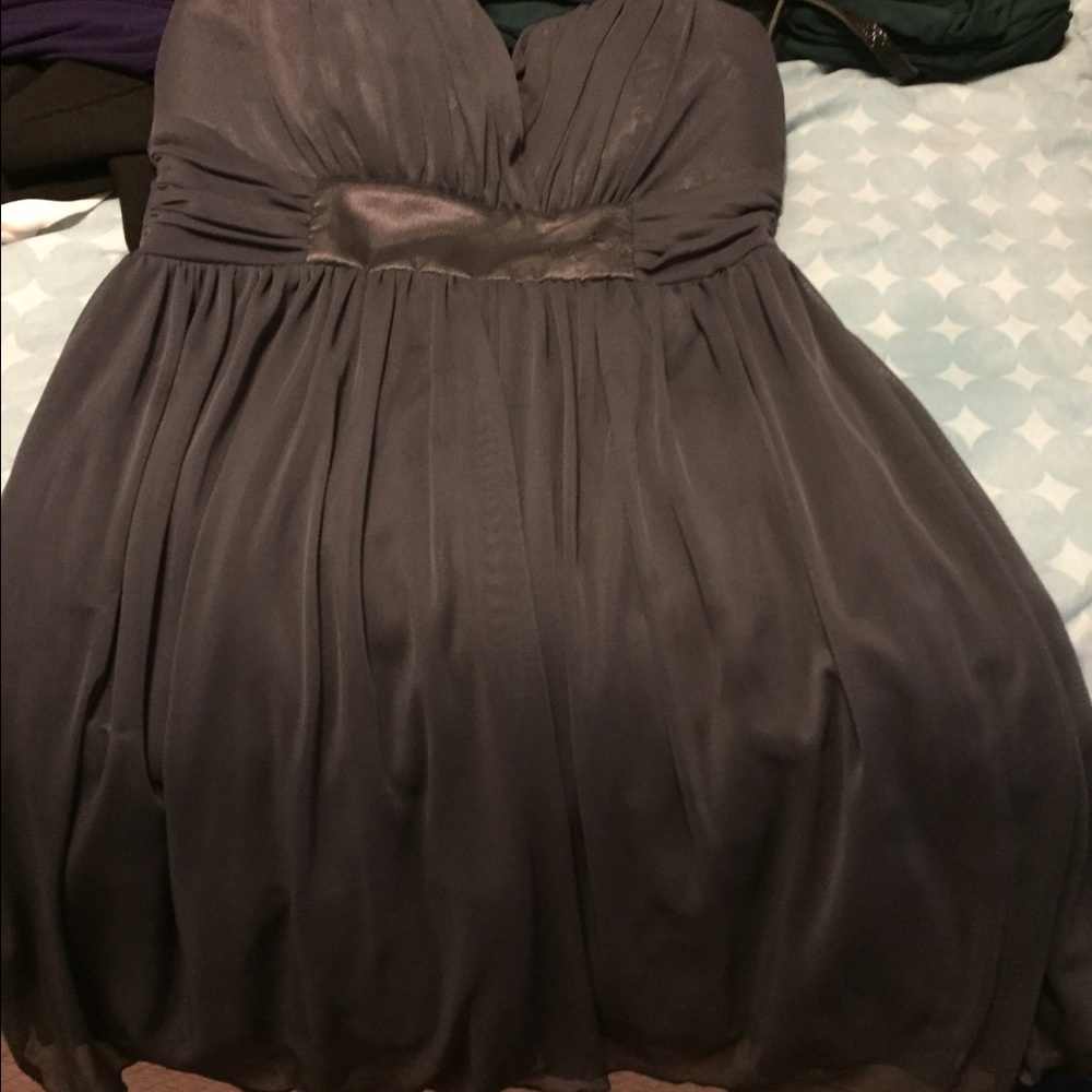 Knee length strapless dress