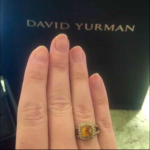 David Yurman Albion Ring w/ Citrine & Diamonds - Picture 2 of 4