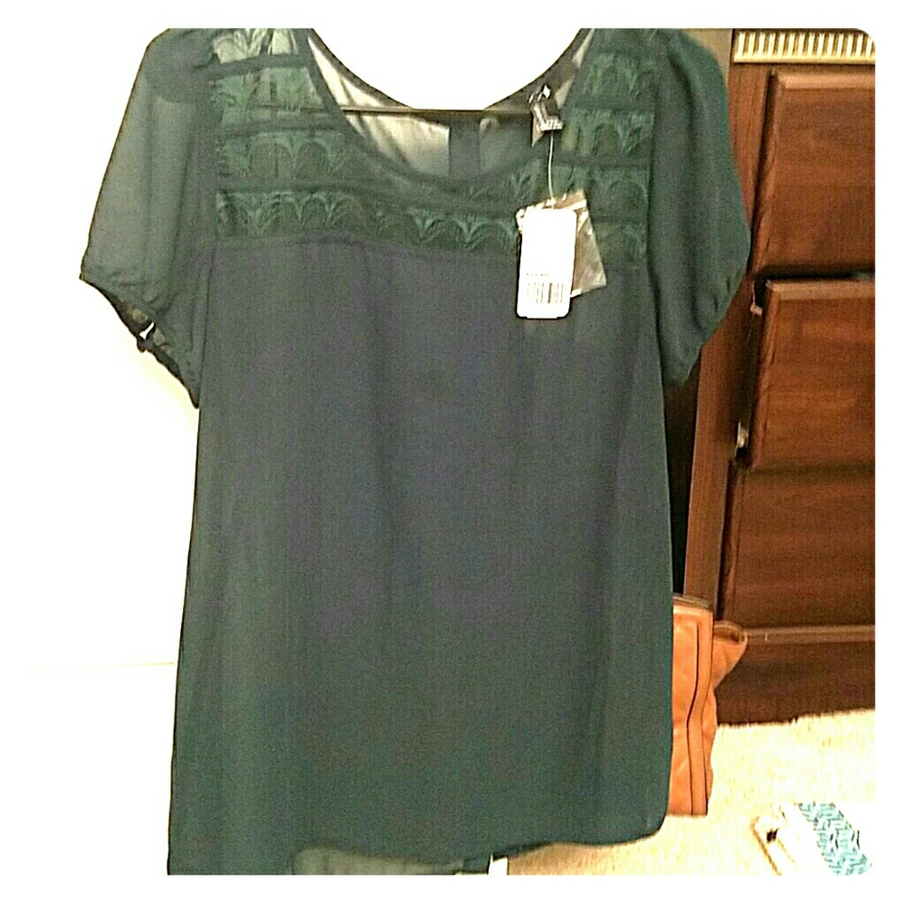 Forever 21 Dark Green Blouse , Brand New