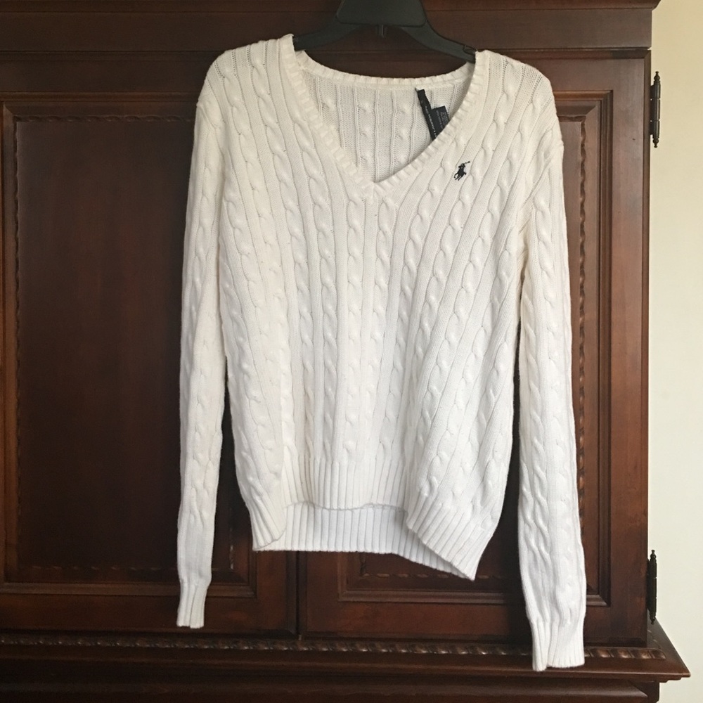 White Ralph Lauren Sport Polo Sweater