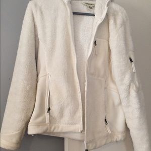 White Fleece zip up jacket