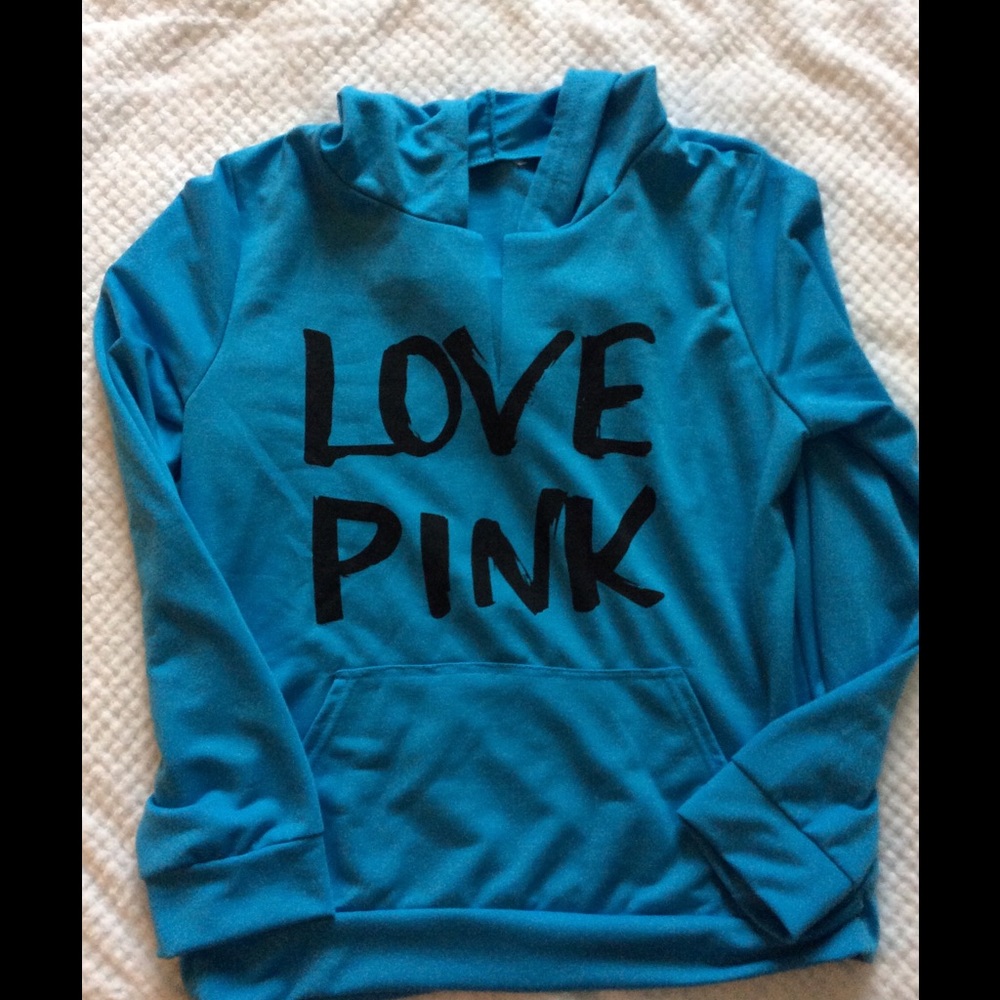 Blue hooded top