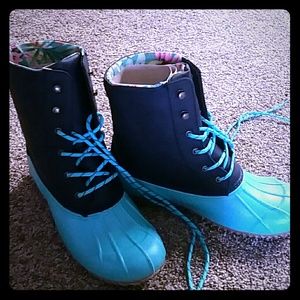 Teal Duck boots