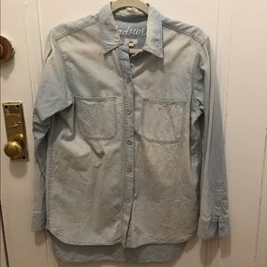 Light wash chambray button down