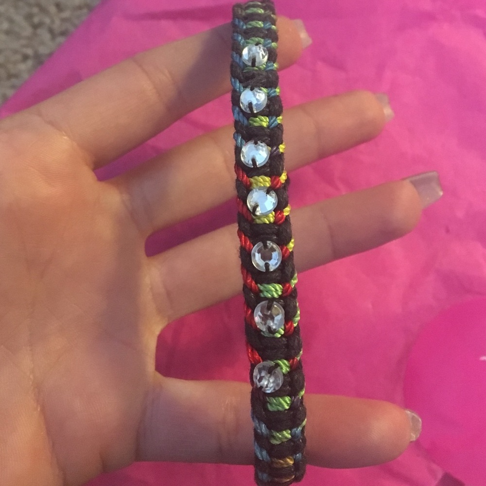 Handmade rhinestone bracelet from Jamaica